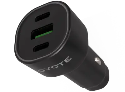 Chargeur allume-cigare 3 ports (2 USB-C et 1 USB-A)